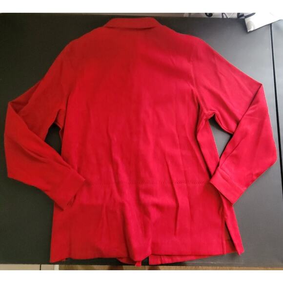 Alfred Dunner Petite Red Button Up Blazer - Size 10P - Picture 2 of 5
